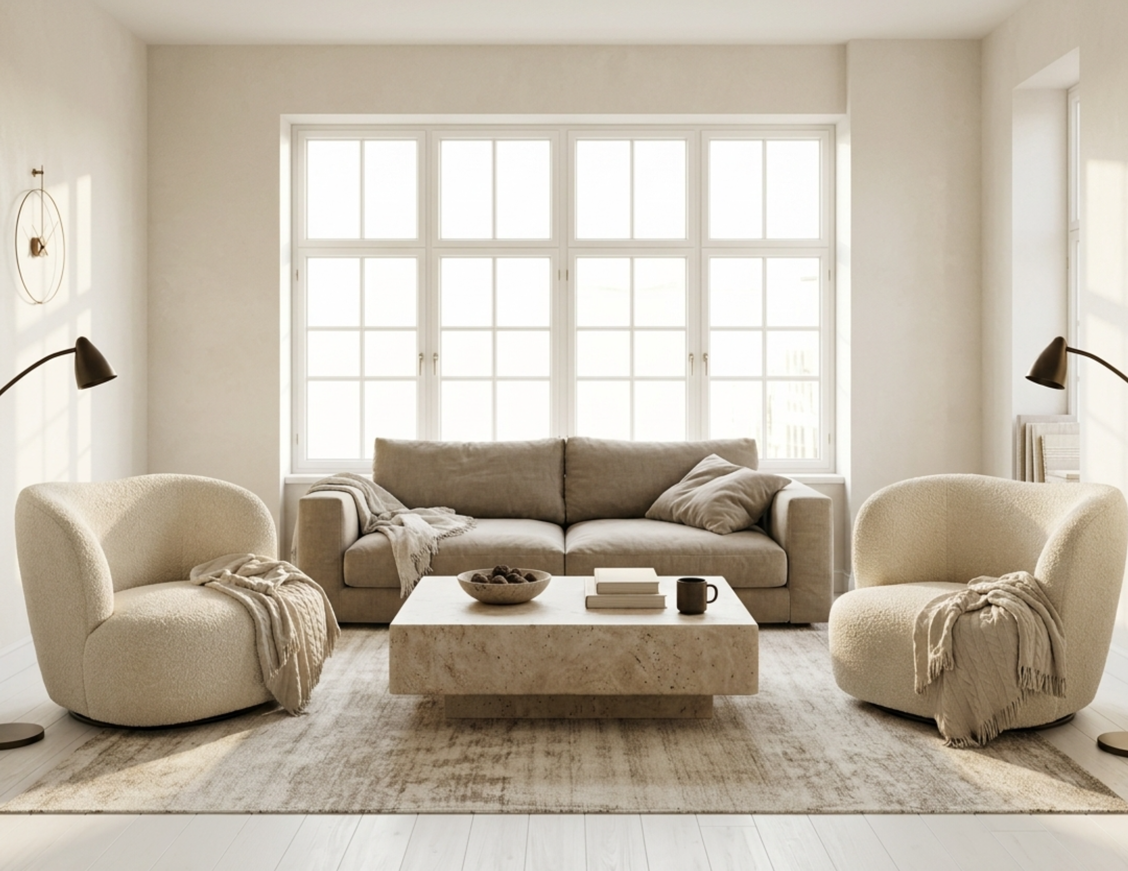 Photoreal render of the finished living room
